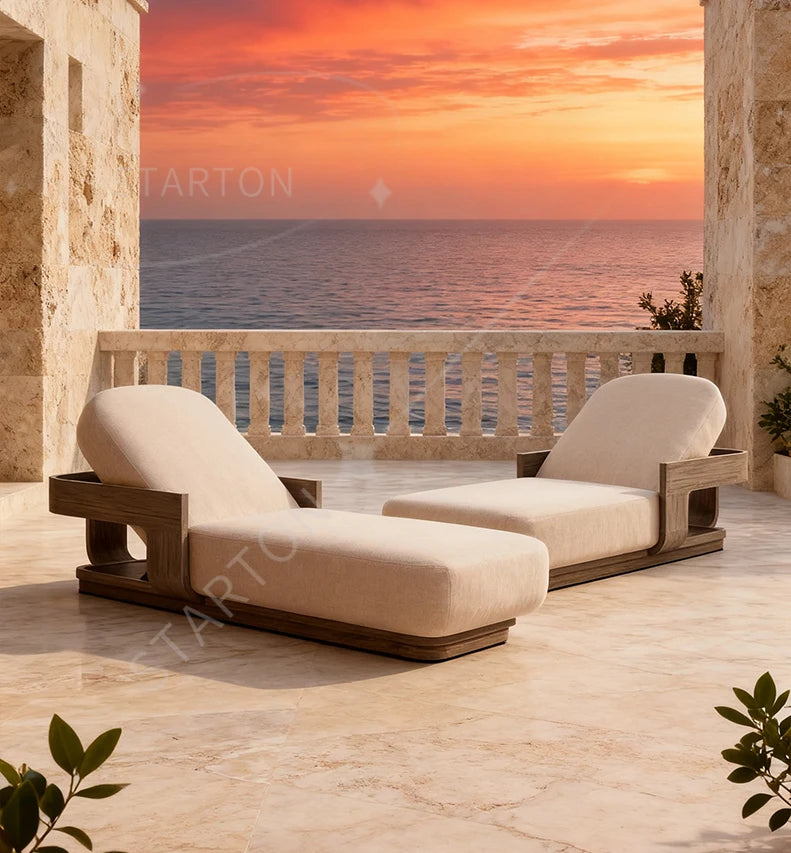 Garden Furniture Pool Chairs Outdoor Sun Loungers Luxury Teak Garden Sunbed for Beach Chairs Garden Chairs Patio Furniture Set