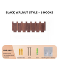 Creative Wall Mounted Wood Coat Racks Piano Key Shaped Art Entry Door Porch Hanging Hook with 8 Hooks Hats Organizer Keys