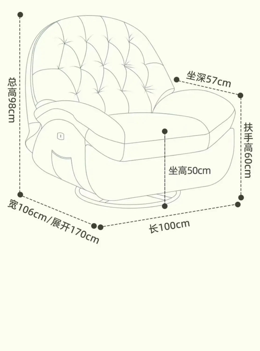 Lazy sofa sleepable and reclining living room bedroom sofa recliner multi-functional rotatable small  single sofa