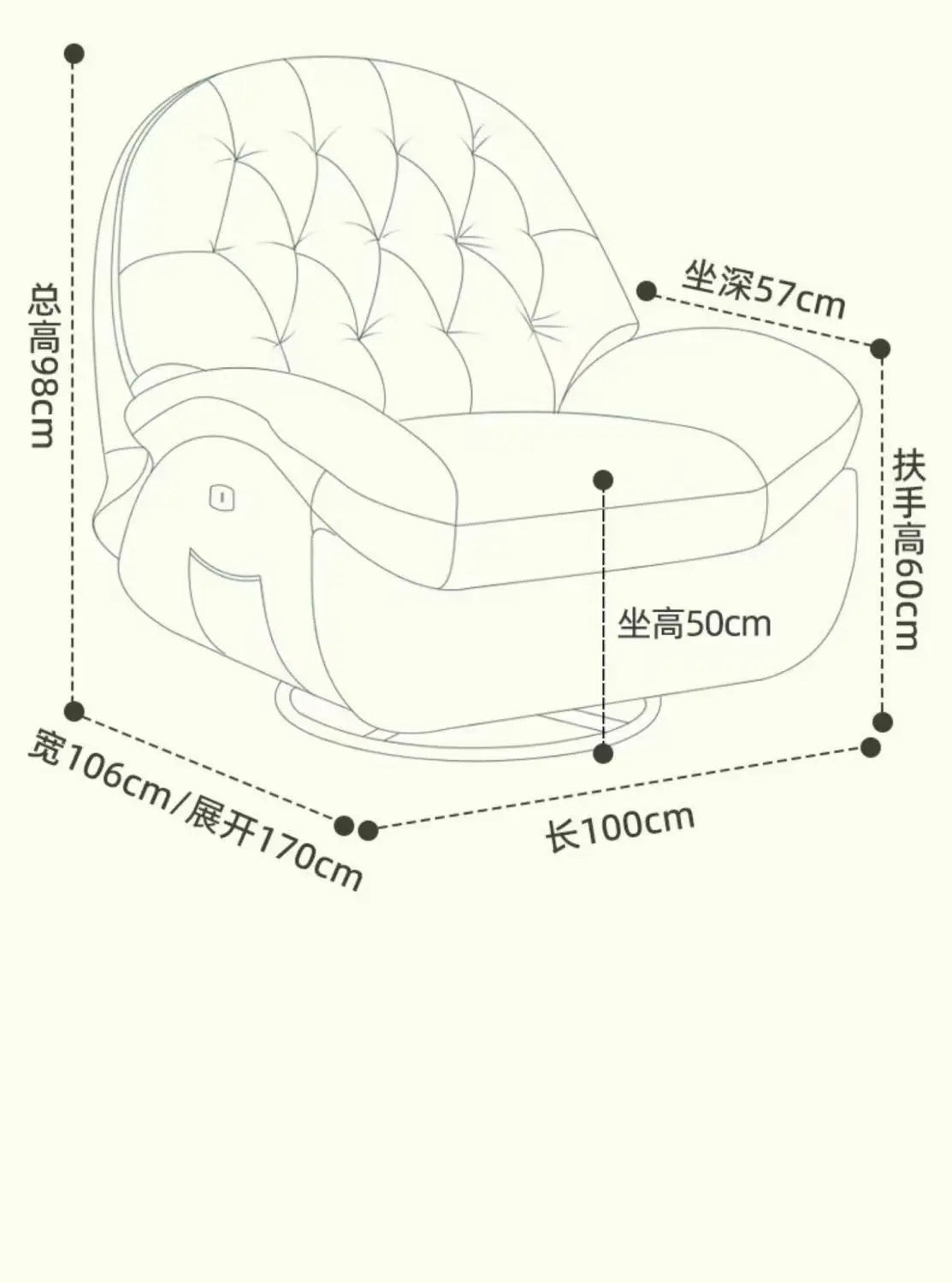 Lazy sofa sleepable and reclining living room bedroom sofa recliner multi-functional rotatable small  single sofa