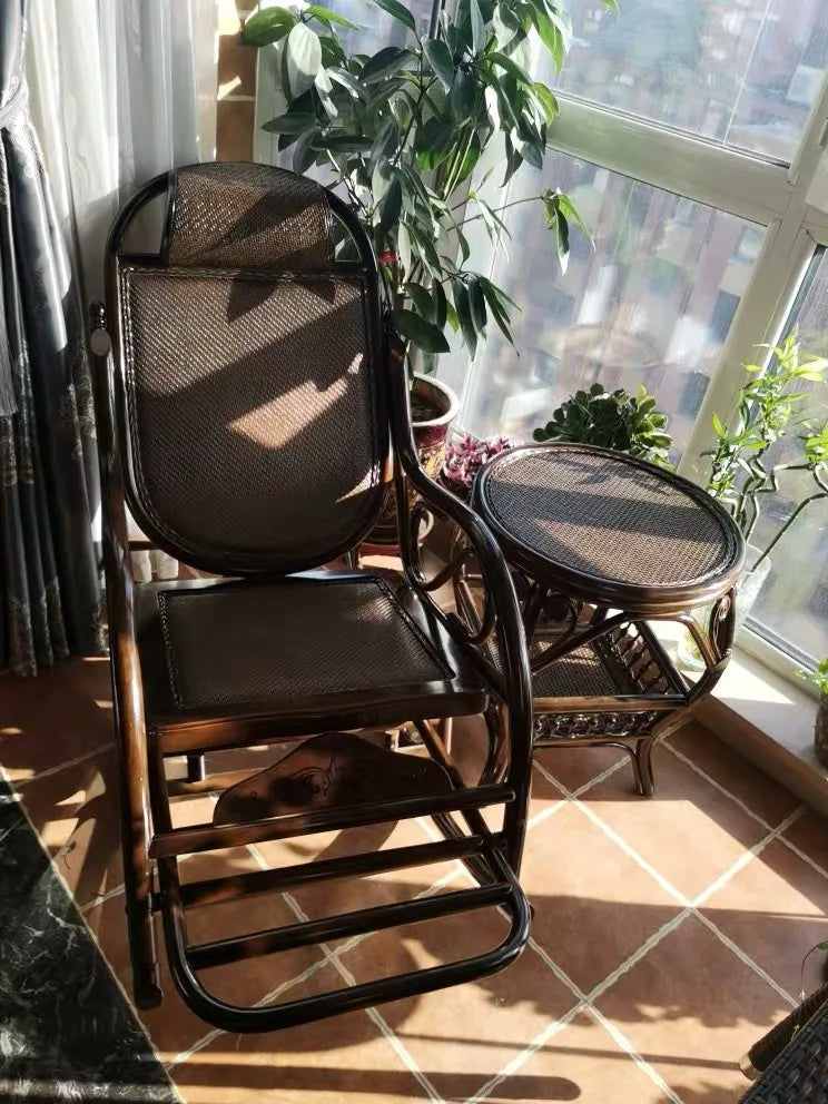 Rocking chair, hanging basket, balcony, natural, true vine, plant, weaving, elderly, household