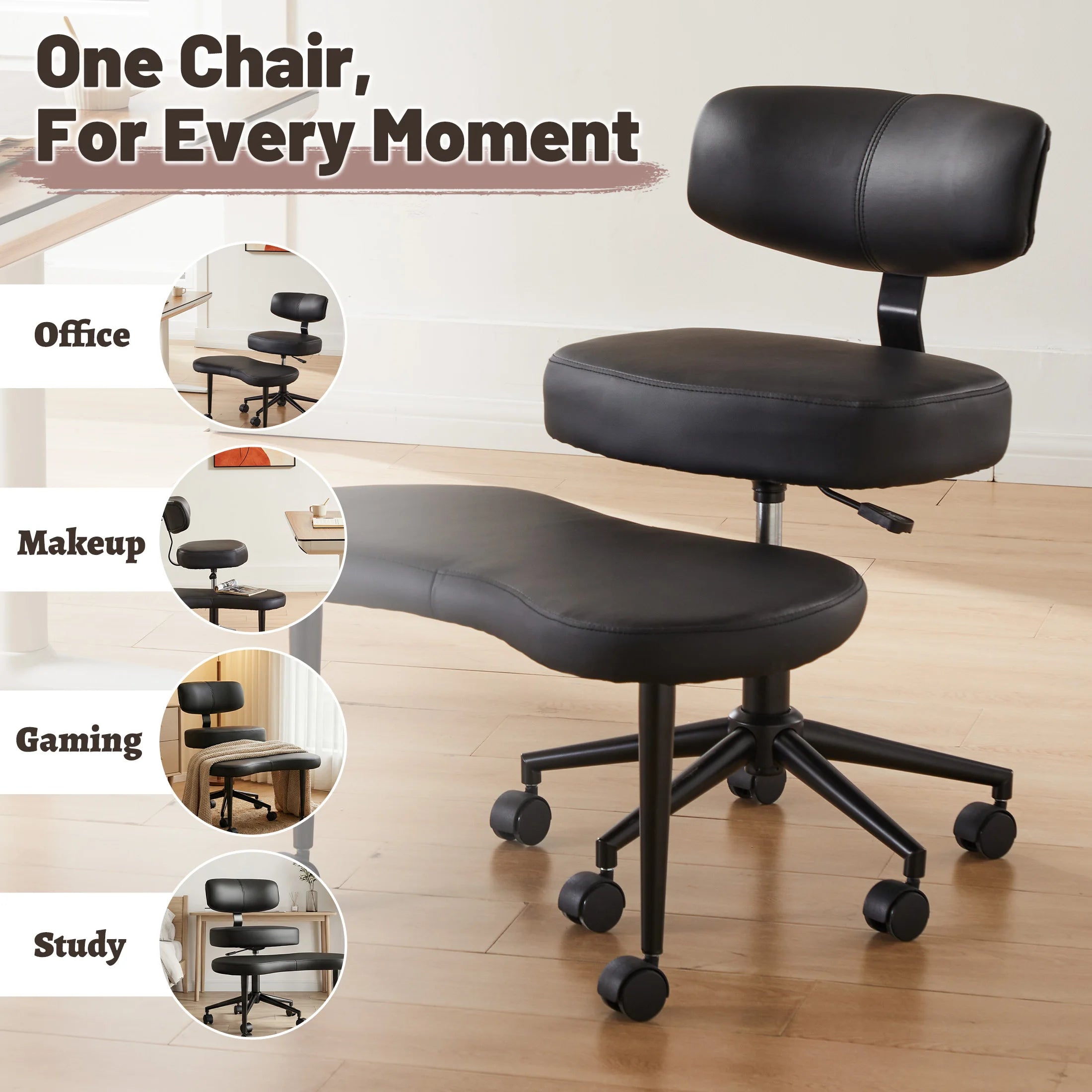MCQ Ergonomic Armless Gaming Office Chair with Lumbar Support Rolling Swivel 360° Swivel Multiple Combination Methods Chair