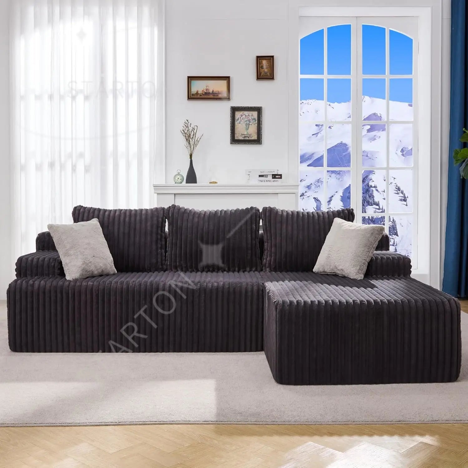 Modular Sectional Sofa Couches L-Shape Couch 3 Seat Modular Sofa Memory Foam Sectional Couches for Living Room,, Customized