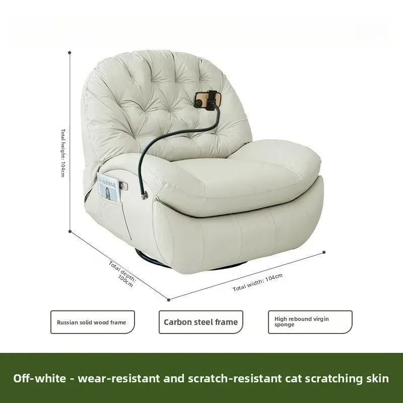 LZ X LazySofa Single Recliner Electric Space Capsule Rocking Chair Eco-Leather Lounge Living Room Suitable Sitting Reclining Sle