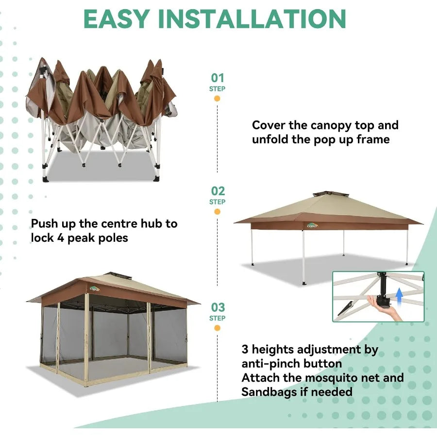 Feet Pop up Gazebo on Clearance - Outdoor pop up Canopy Tent, carpas para Patio, Shelter - Screen Tents with Portable Carry Bag