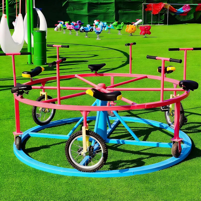 Commercial Non-Electric Amusement Park Parent-Child Play Equipment Outdoor 6-person Spinning Bike Fitness Exercise Facilitypromo