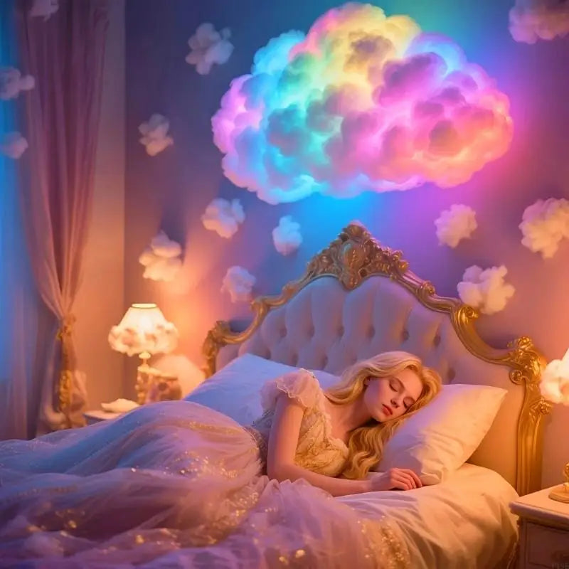 3D LED Thunder Cloud Lamp USB Power Music Rhythm Night Light for Bedroom Desktop Gaming Room Decoration Mood Lighting Gift F19E
