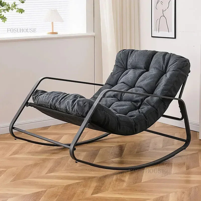 Nordic Lazy Living Room Chairs Home Balcony Rocking Chairs Reclining Sofas Rattan Sofa Leisure Rocking Chair Home Furniture