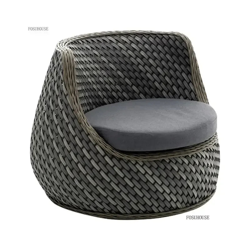 Nordic Outdoor Garden Sofa Double Rattan Sofa Chair Leisure Balcony Courtyard Waterproof Sunscreen Sofa Chair Garden Furniture F