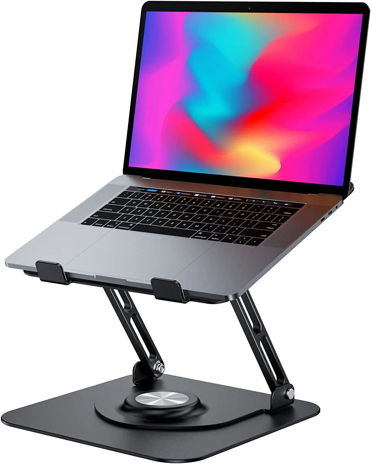 Foldable Portable Adjustable Computer Stand with 360° Rotating Base Ergonomic Laptop Riser  Laptop Stand for Desk