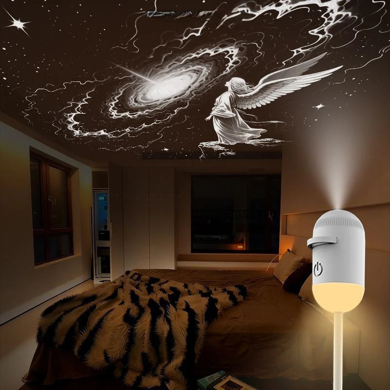 Mini Galaxy Star Projector Two In One Night Light Home Background Atmosphere Light Bedroom Car Decoration Children's Gift