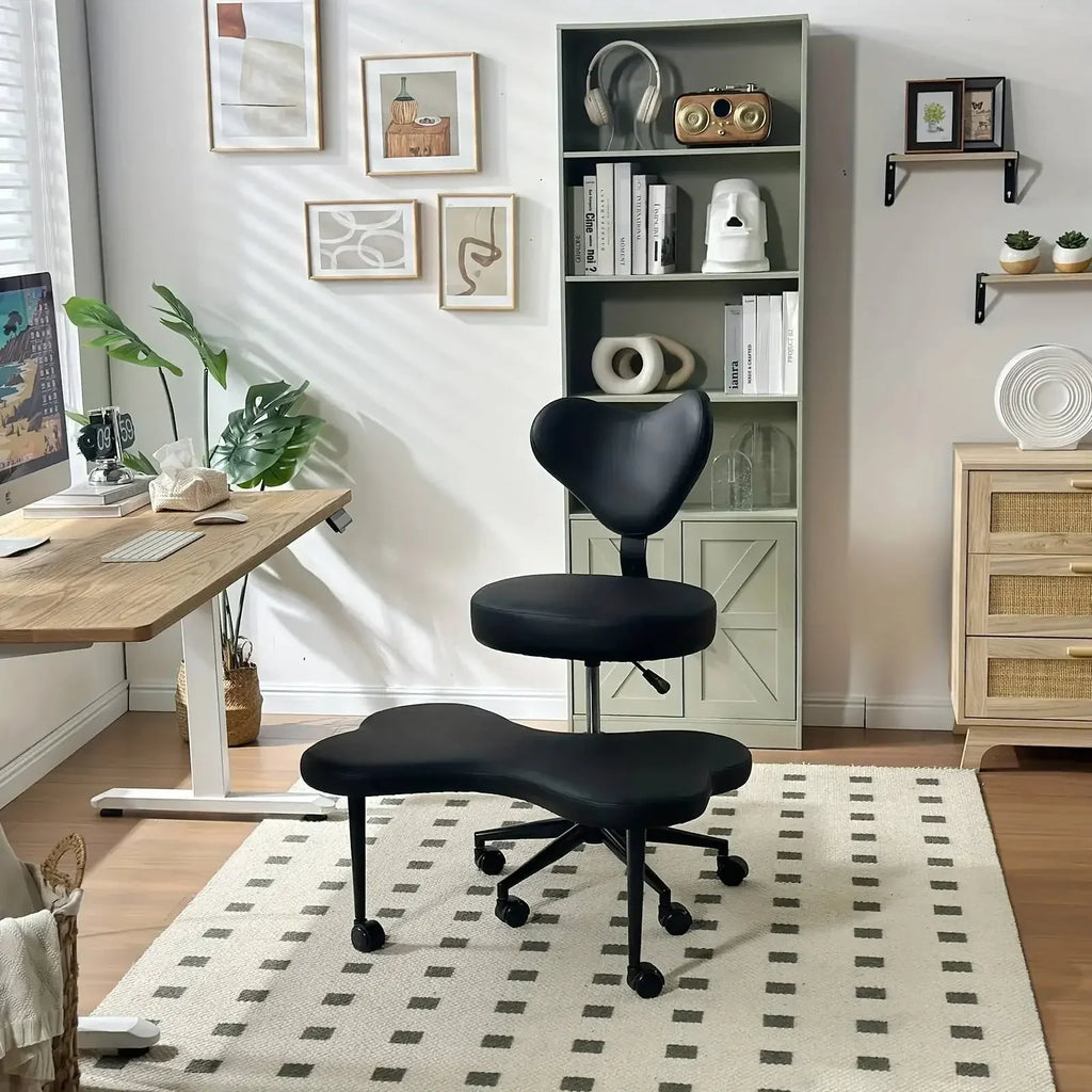 JB Cross Leg Chair - Meditation Chair With Wheels, ADHD Chair, Height Adjustable Seat, Adjustable Footstool