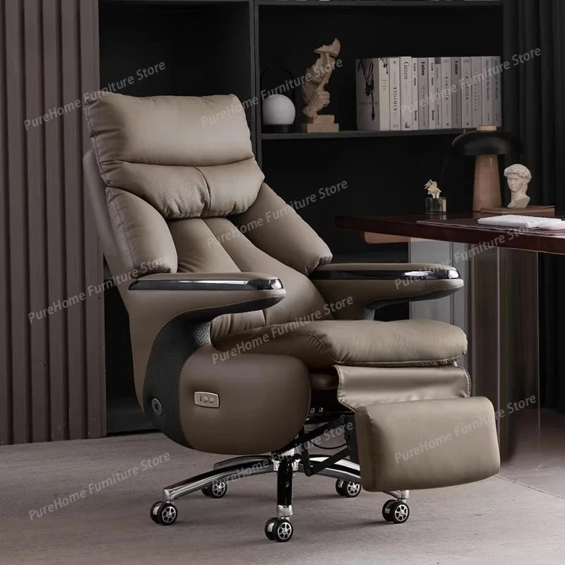 Smart Electric Executive Office Chair with Ventilation - Reclining Massage CEO Chair for Home Professional Use Furniture