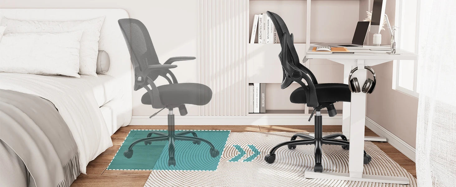 JHK Ergonomic Mid-Back Mesh Backrest Office Desk Chair Computer Lumbar Support Rolling Swivel Gaming Chairs With Wheels For Home