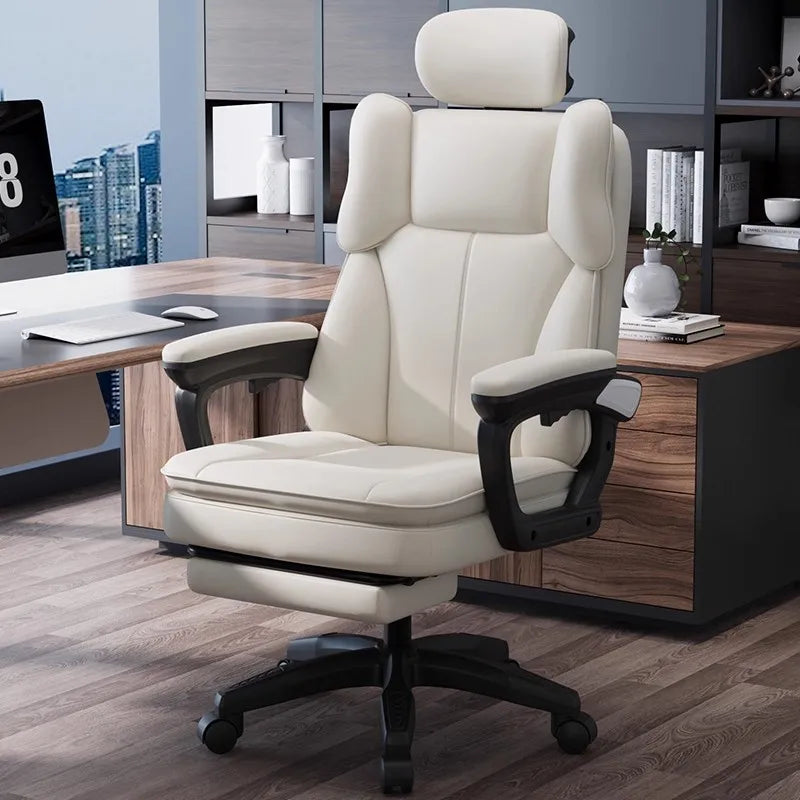 Italian-Style Adjustable Office Chair Light Luxury Rotating Design with Comfort for Long-Sitting for Home Computer Gaming Use