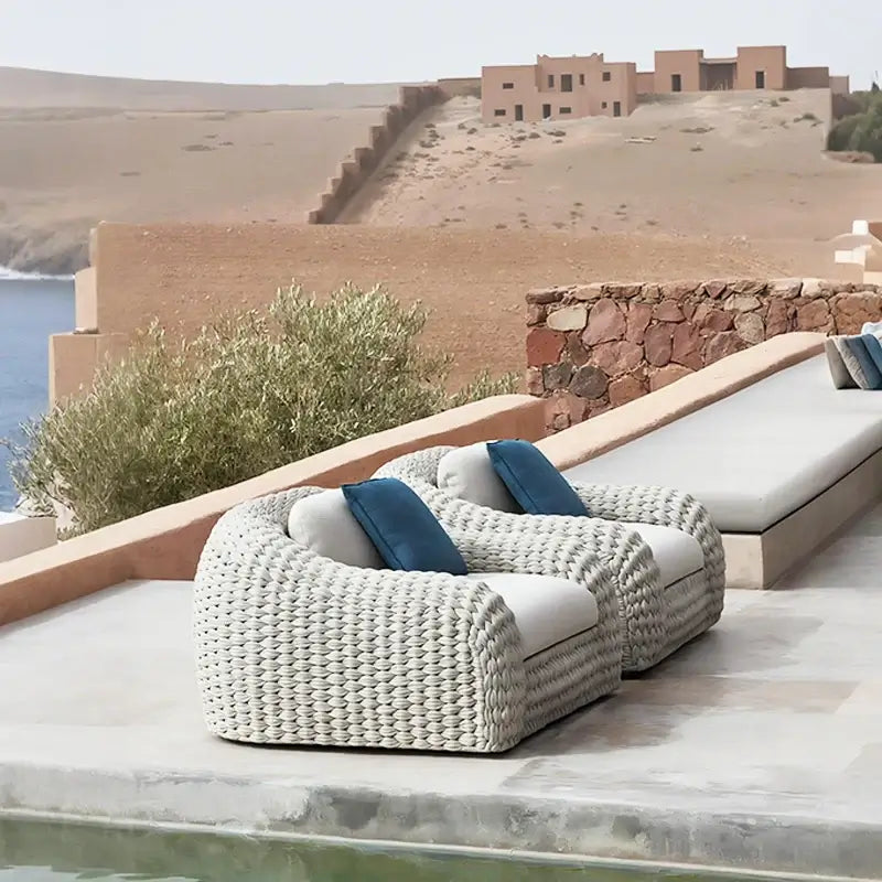 All-weather modern leisure outdoor furniture aluminum frame combination courtyard garden sofa set