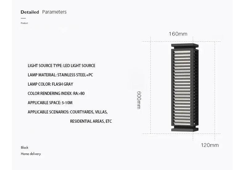 Outdoor Stainless Steel Wall Lights LED Cubical Black Lighting Fixture Waterproof Anti-Rust Sconces Luminaire for Garage Pathway