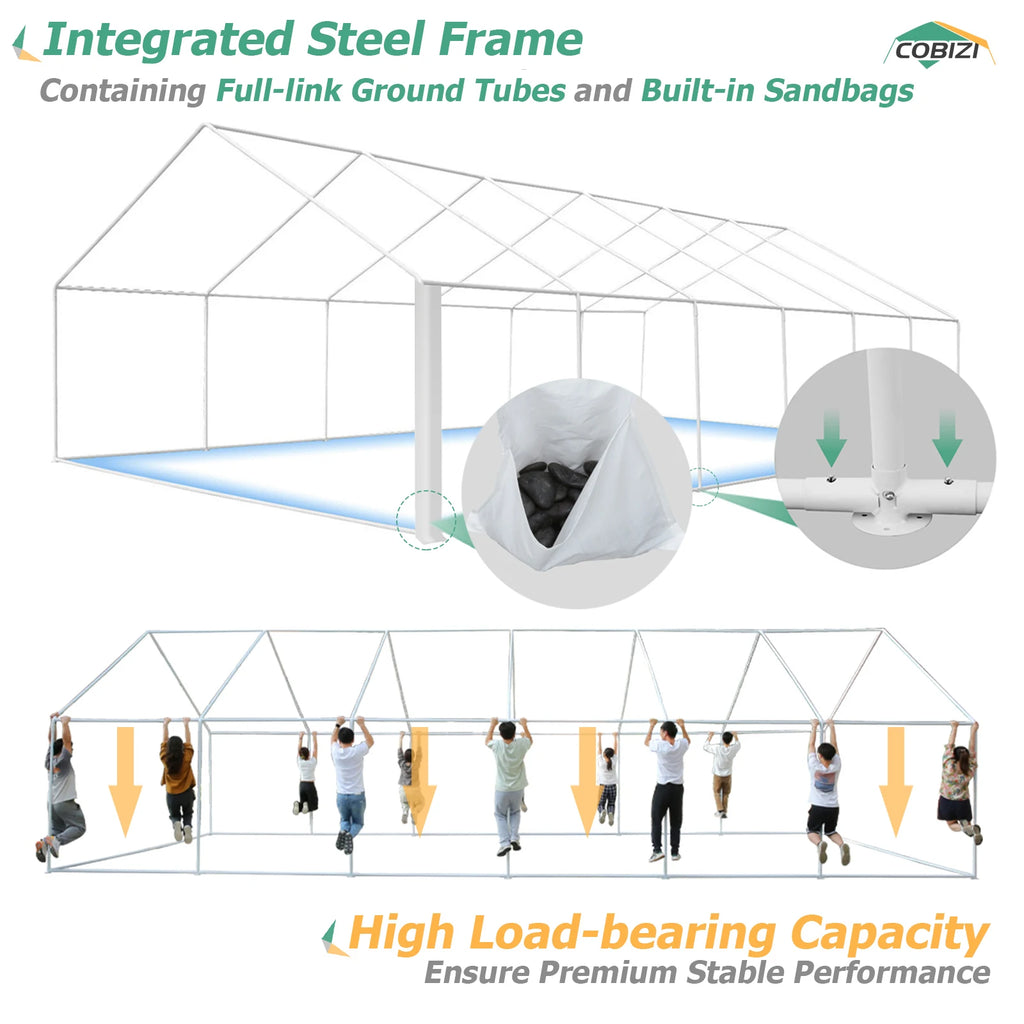 20×40FT Party Tent Heavy Duty, Wedding Tent, Event Tent for Parties, with 8 Removable Sidewalls,20×40FT Tent Carpas Para Fiestas
