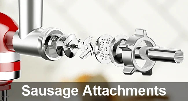 Metal Meat Grinder Attachment for KitchenAid Stand Mixer with 4 Grinding Plates 3 Sausage Tubes 2 Blades