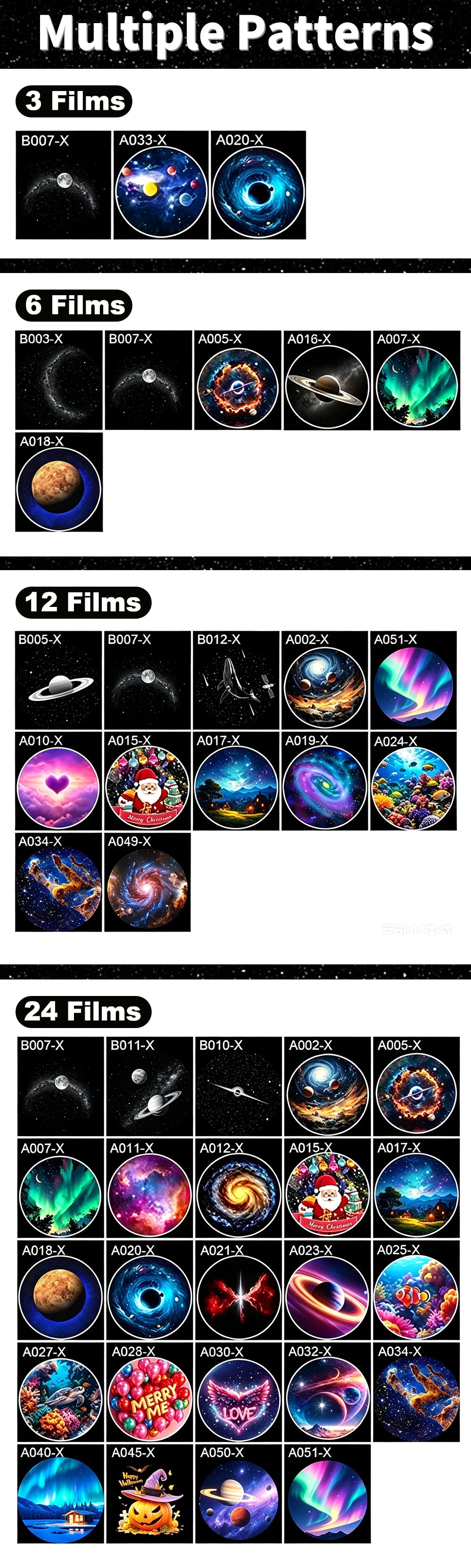 USB Starry Sky Projector Night Light 360° Bendable HD Galaxy Moon Planet Projection Lamp Plug Play Car Bedroom Projector Lamp