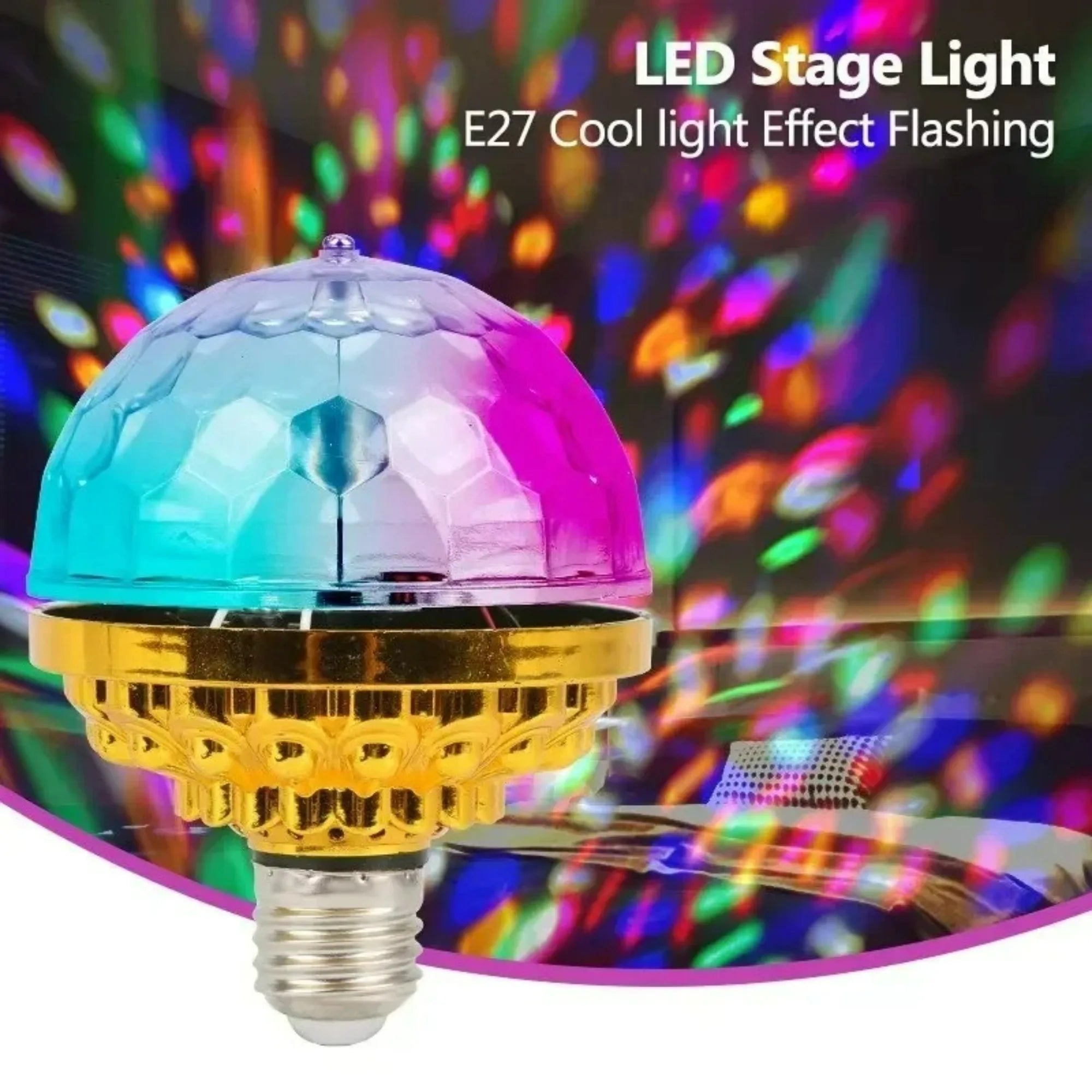 LED Stage Lamp Bulb Stage Light Colorful Small Magic Ball 360º Rotating USB Plug Multiple Modes for DJ Disco Ambient Light