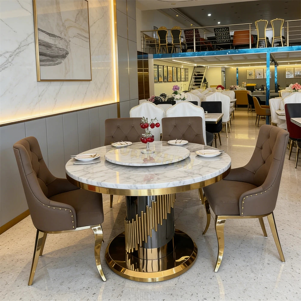 # Furniture Round Marble Dining Table Restaurant Modern Table Set Luxury