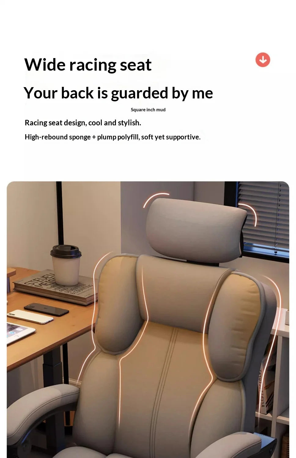 Ergonomic Office Chair Gaming Computer Desk Chair Adjustable Lumbar Swivel Headrest Breathable Mesh High Back Home Cadeira