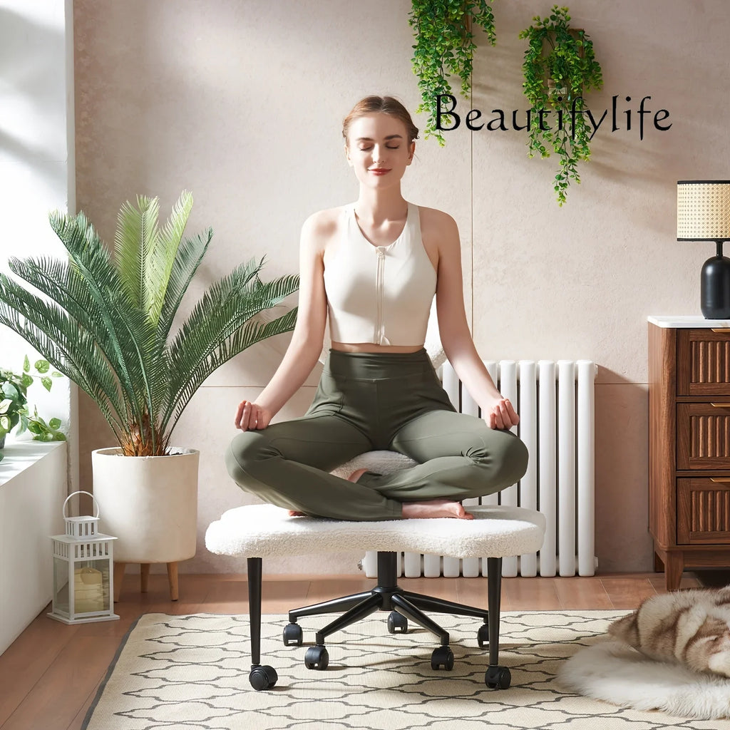 JB Cross Leg Chair - Meditation Chair With Wheels, ADHD Chair, Height Adjustable Seat, Adjustable Footstool