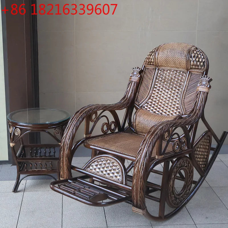 TAO Natural rattan rocking chair recliner adult balcony home leisure elderly nap chair