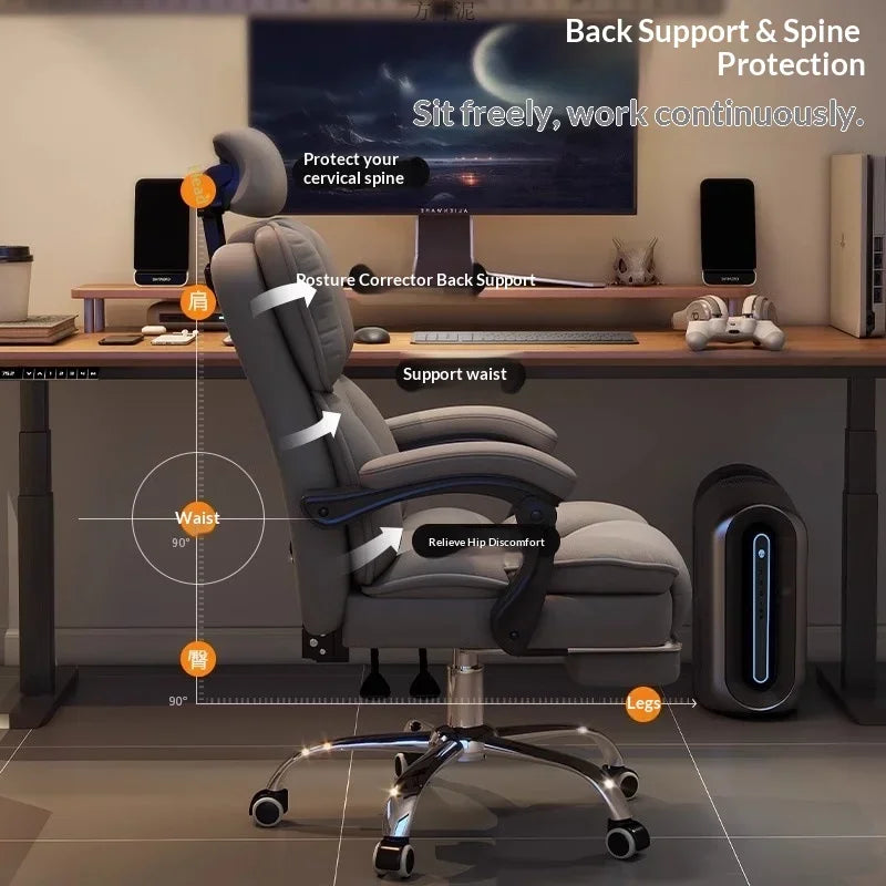 Ergonomic Office Chair Gaming Computer Desk Chair Adjustable Lumbar Swivel Headrest Breathable Mesh High Back Home Cadeira
