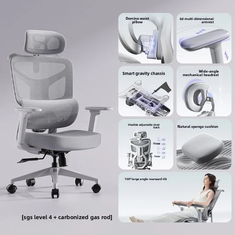 Ergonomic Chair Lumbar Support Computer Chair Home Comfortable Long Sitting Gaming Reclining Office Computer Chair Muebles