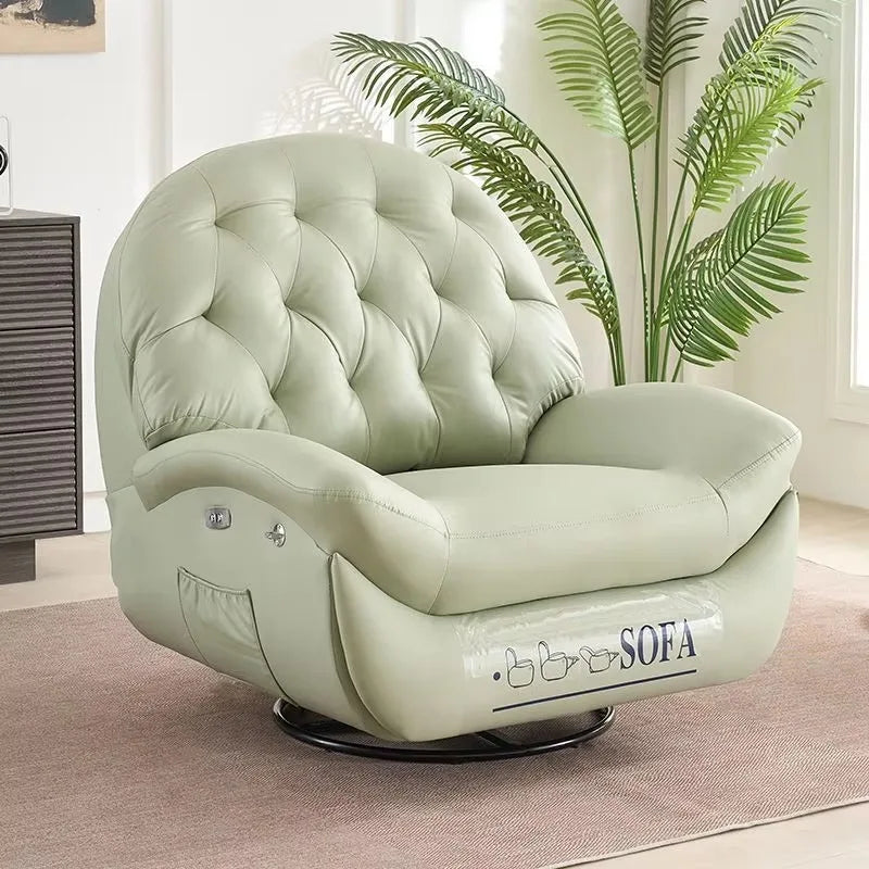 Modern Single Sofa Chair Multifunctional Sleepable Reclining Lazy Sofa Chair Rocking Lying Extendable for Home Living Room