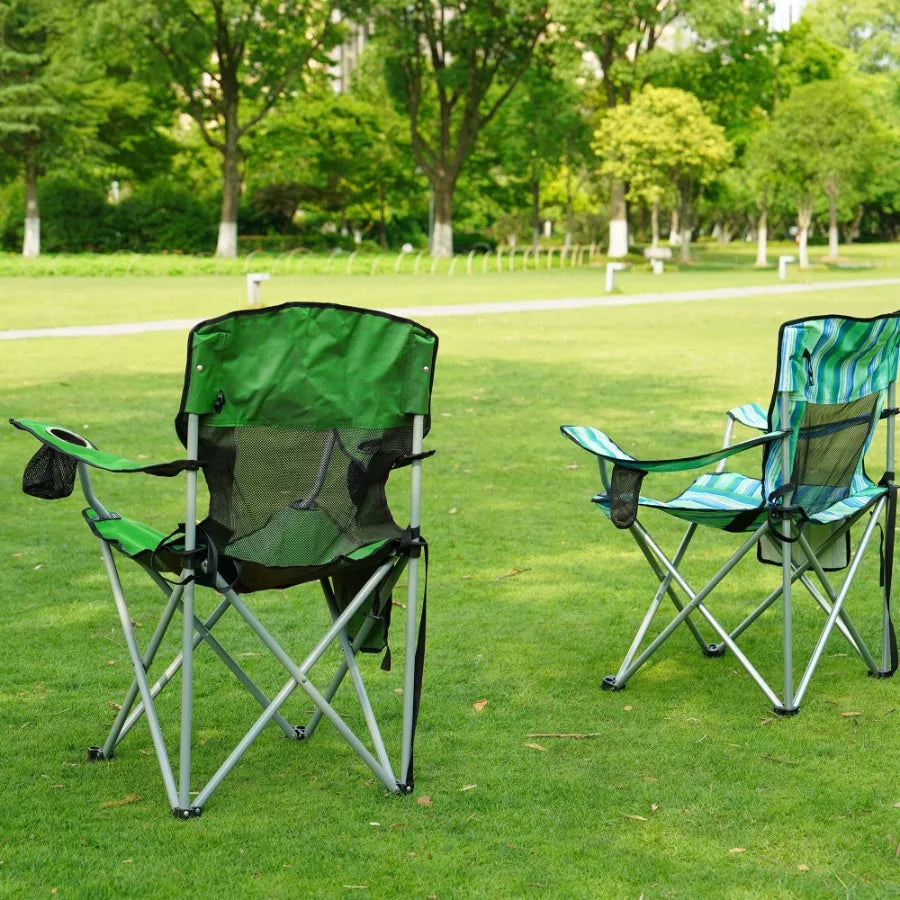 Folding Camp Chair Portable Outdoor Chair with Cup Holder and Carrying Bag for Camping Beach Fishing and Sports Events