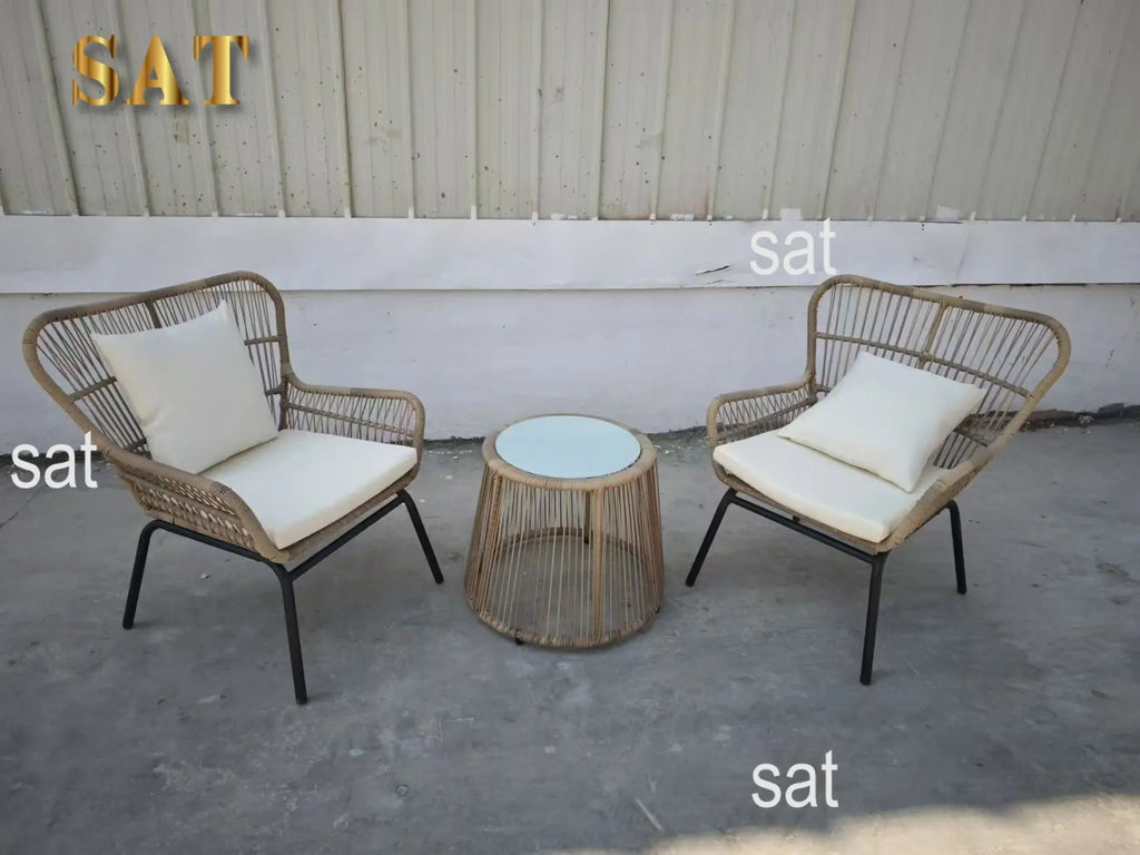 # New Arrival 3 Pieces Outdoor Furniture Set Patio Rattan Wicker Chairs