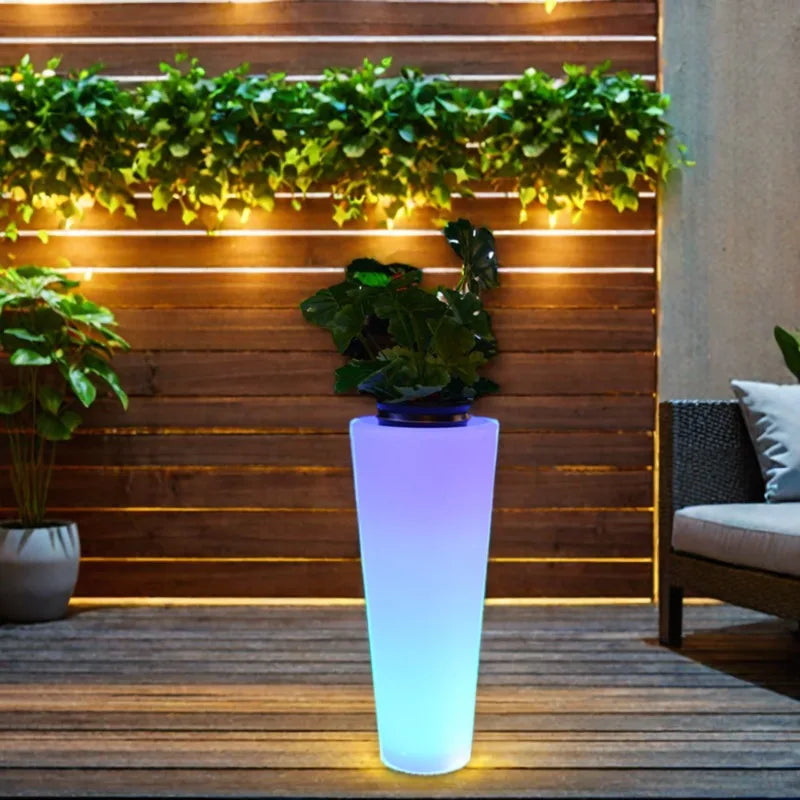 Outdoor Waterproof Luminous Flower Pot, Home Remote Control Light Emitting Diode Intelligent Environmental Protection Flower Pot