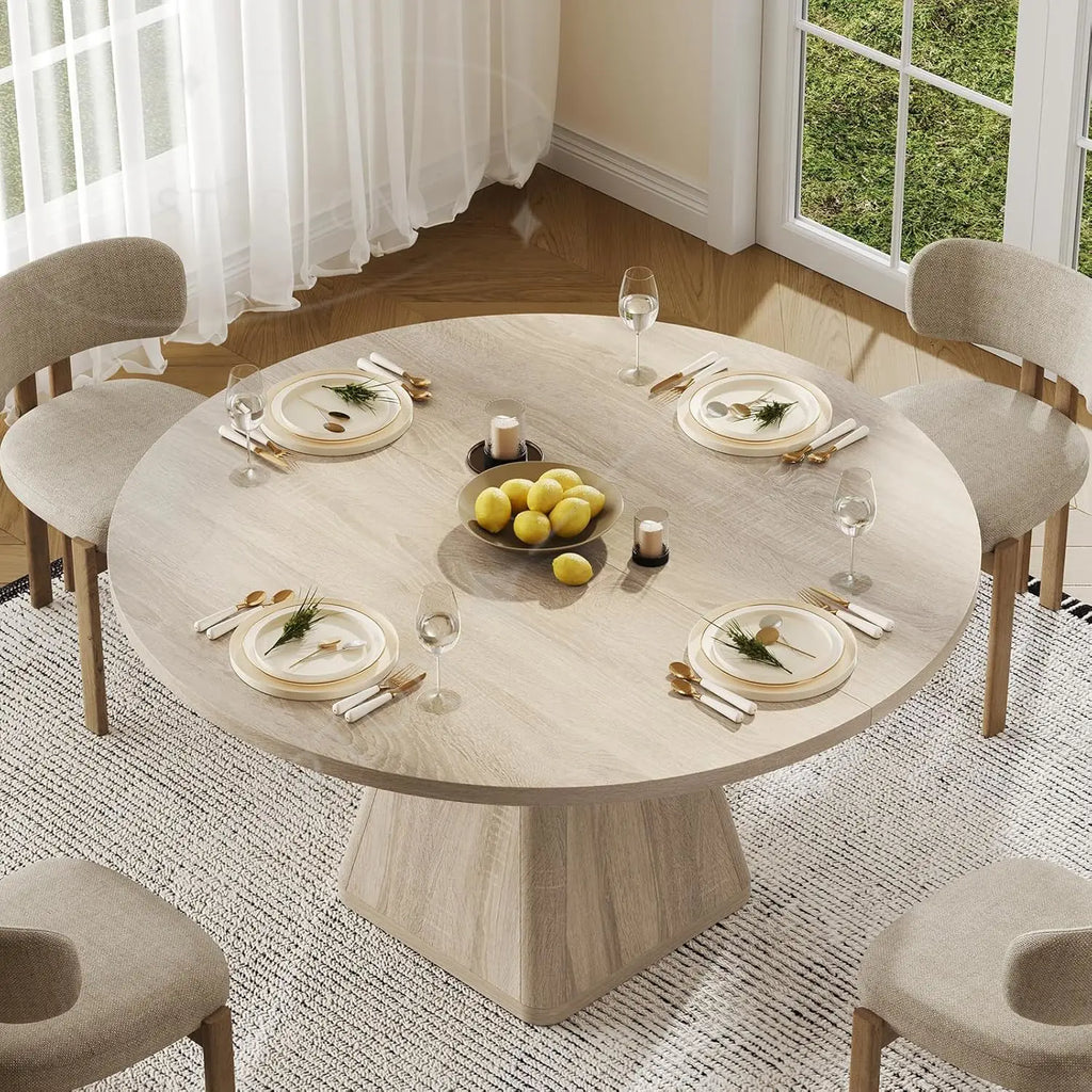 Dining Table , Circle Kitchen With Thickened Tabletop, Modern Dining Room Tables