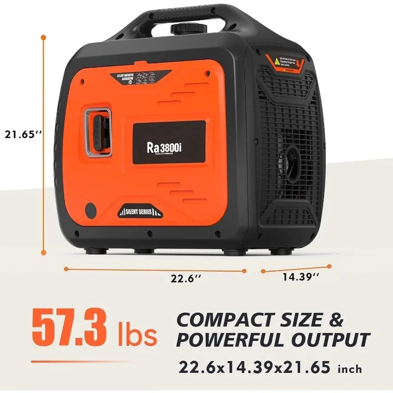 Customized 3800W Lightweight Portable Inverter Generator with Clean Power for Home, Camping, RV, Tailgating & Emergencies