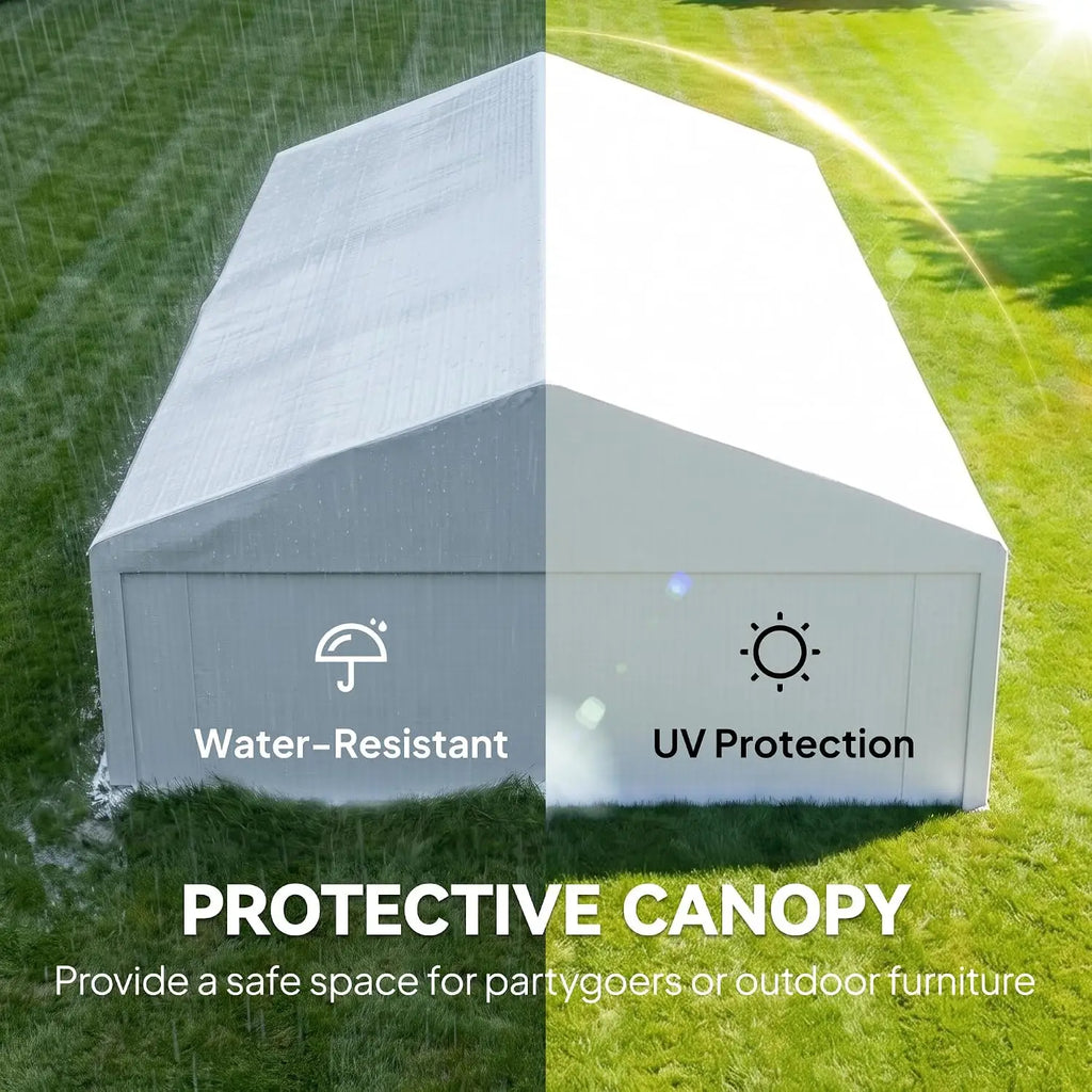 23 x 39 ft Heavy Duty Party Tent with Removable Sidewalls, White, Custom