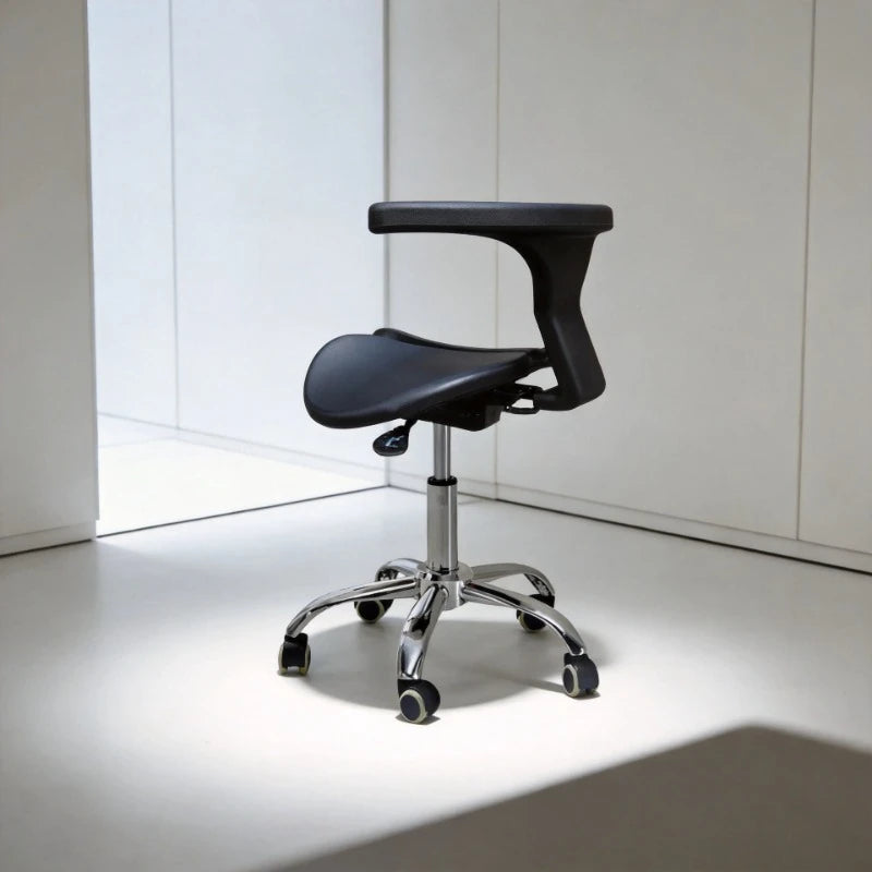 Dental Stool Adjustable Chair with Backrest Barber Salon Rolling Stool with Silent Casters Beauty Tattoo Stool Hydraulic Lift
