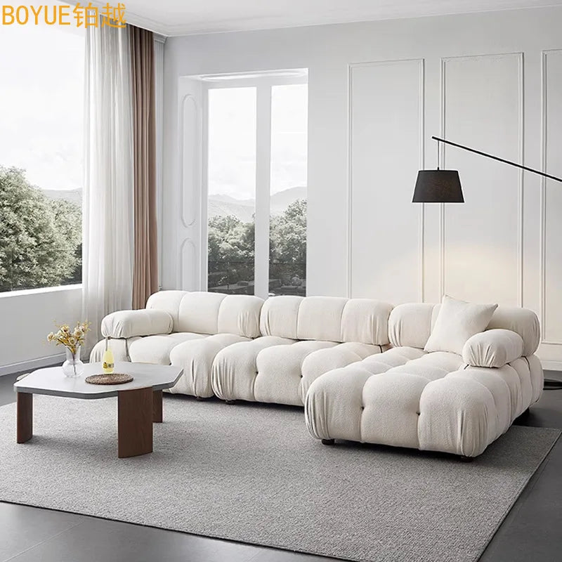 Customized sofa tofu module sofa living room free combination square lamb wool sofa