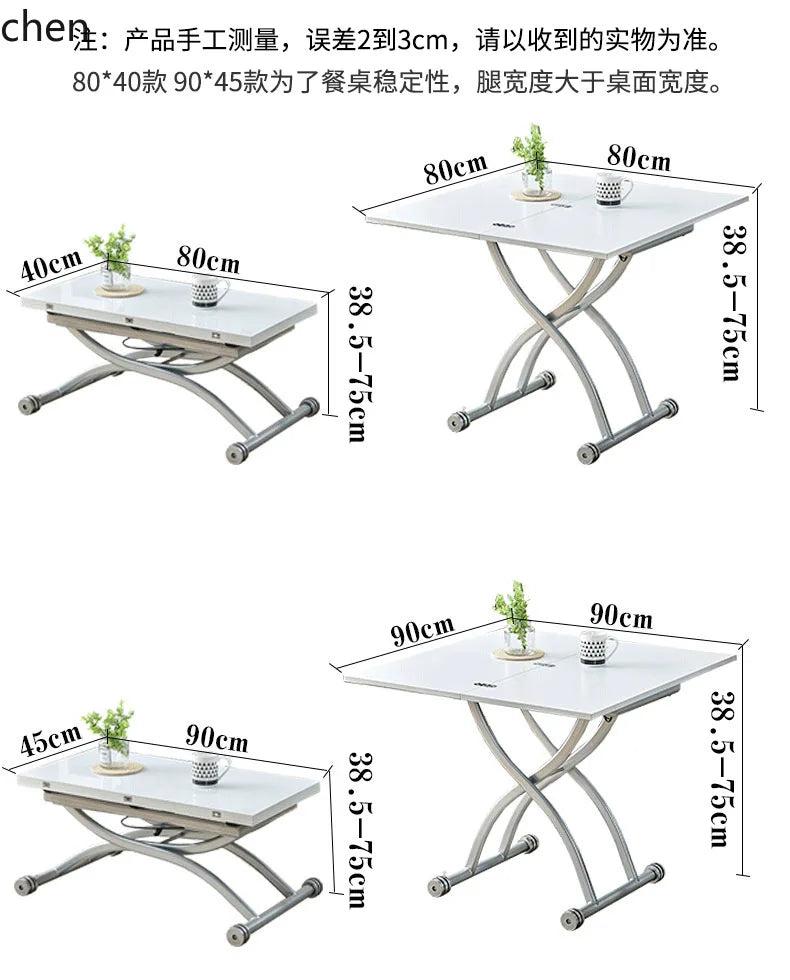 YFY  Activity Coffee Table Dining Table Integrated Small Apartment Folding Lifting Dual-use Movable with Wheels Two-in-One