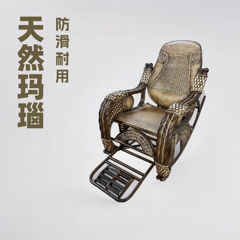 Rattan Easy chair Balcony recliner couch, Indonesian agate rattan Leisure balcony chair