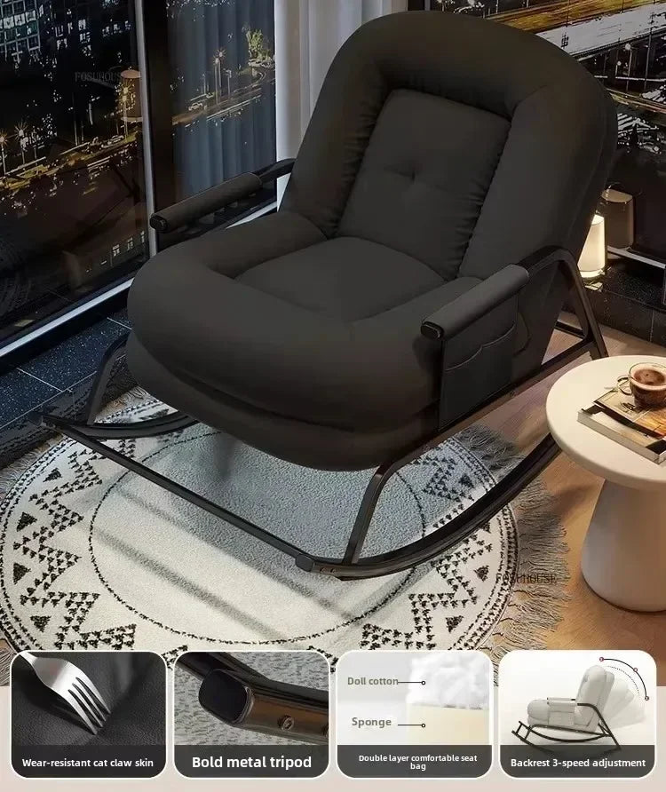 Corduroy Backrest Lazy Chair Multifunctional Comfortable Modern Creative Seating for Balcony Living Room Bedroom Apartment Small