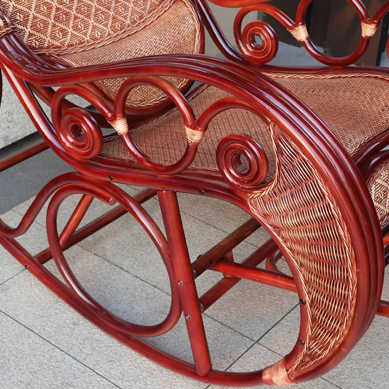Leisure Lazy Rocking Chair Pastoral Rattan Natural Rattan Homestay Rocking Chair