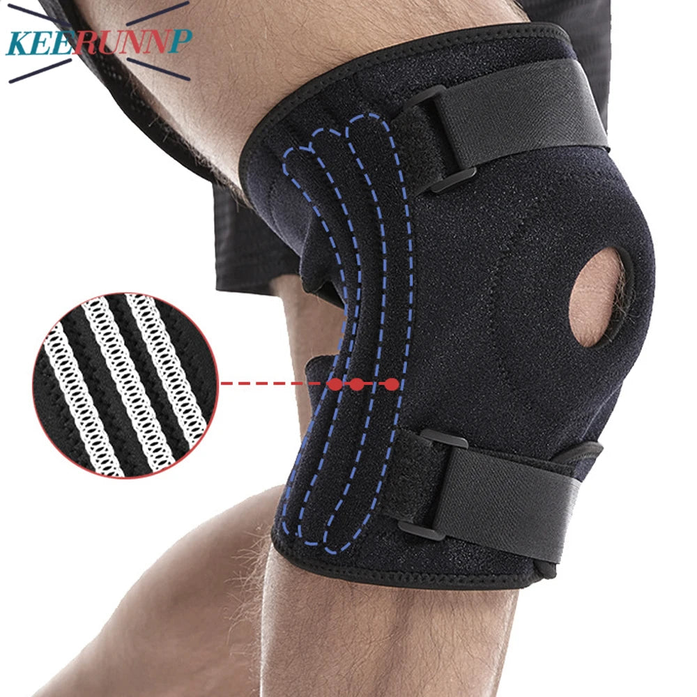1PC Knee Brace for Men &Women - Adjustable Patella Compression Knee Support for Arthritis,Plus Size Knees Brace Side Stabilizers