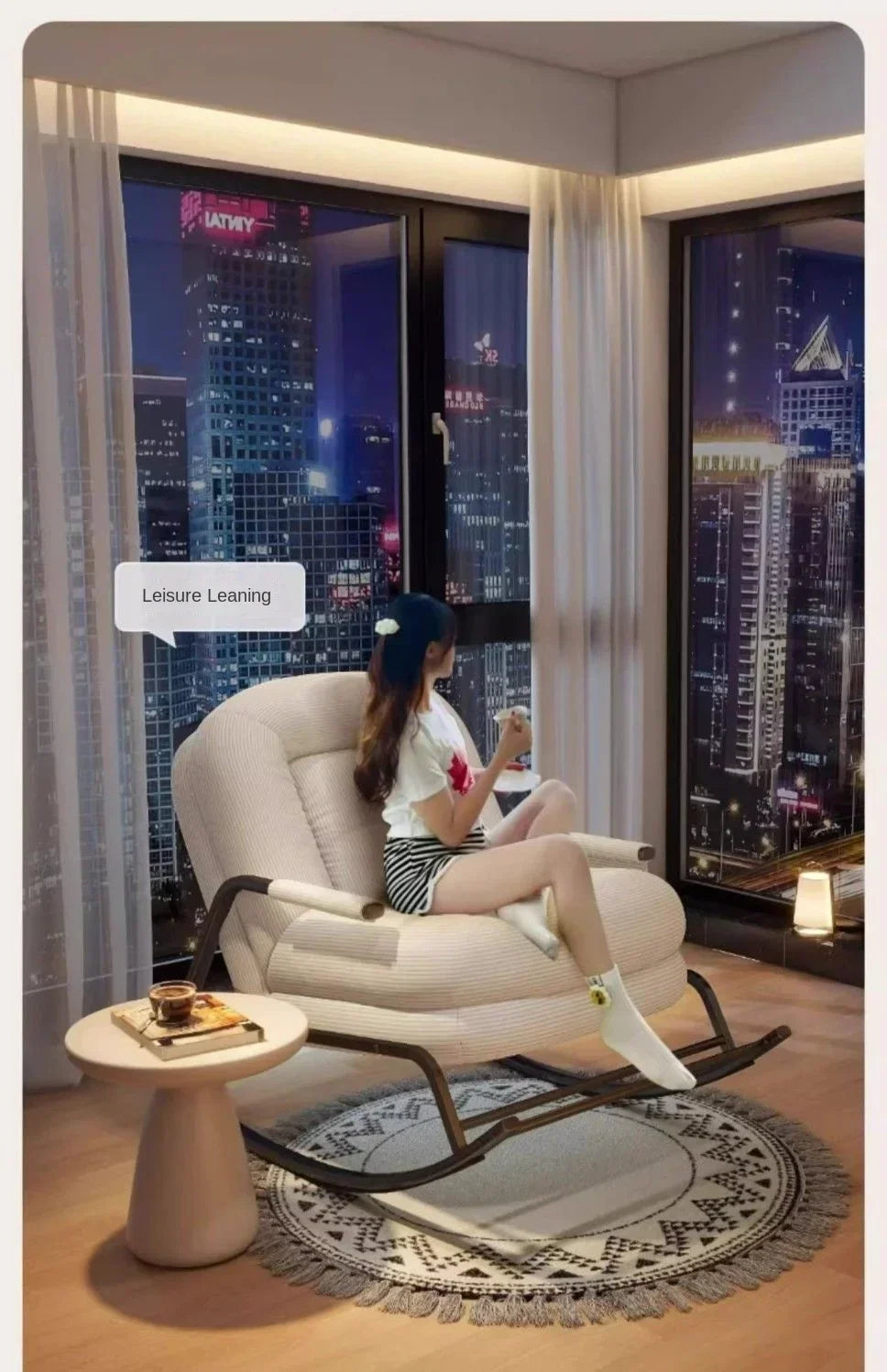 Lazy rocking chair Lazy sofa Home balcony Leisure living room Siesta chair Single Internet celebrity bedroom Siesta recliner