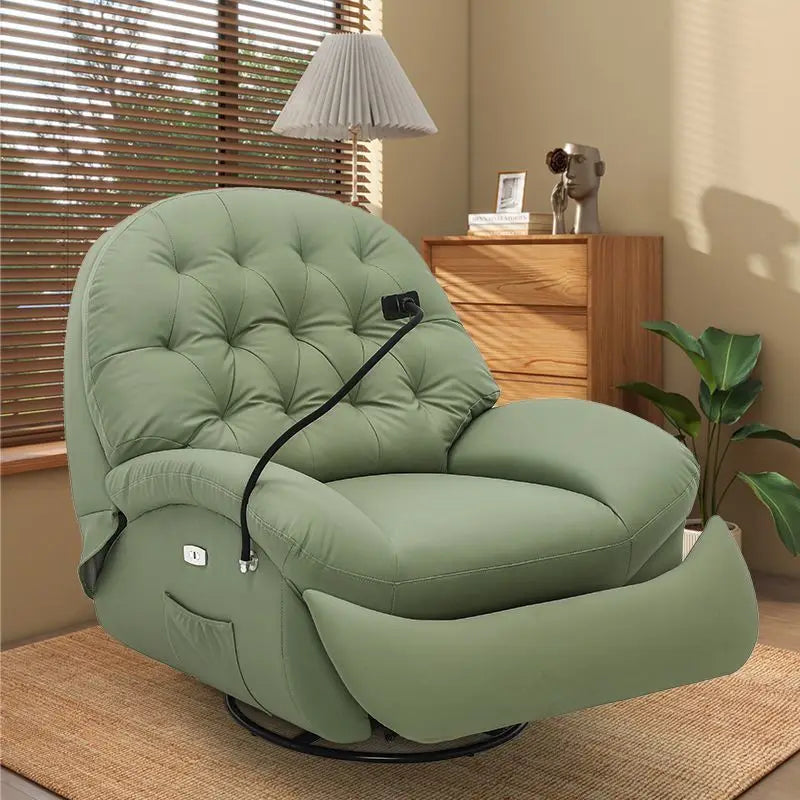 Single Sofa Rocking Chair-Modern Simplicity Design Multifunctional Lying Sleeping Electric Fabric Chair Recliner Sofa