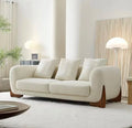 Nordic Teddy Loveseat Luxury Modern Sherpa Boucle Fabric L-Shape Sectional Sofa Set Wooden Legs Home Furniture Apartment Hotel