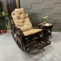 Rattan Rocking Chair for Adults and Elderly Balcony Leisure Recliner Rural Style Comfortable Nap Chair Home Furniture