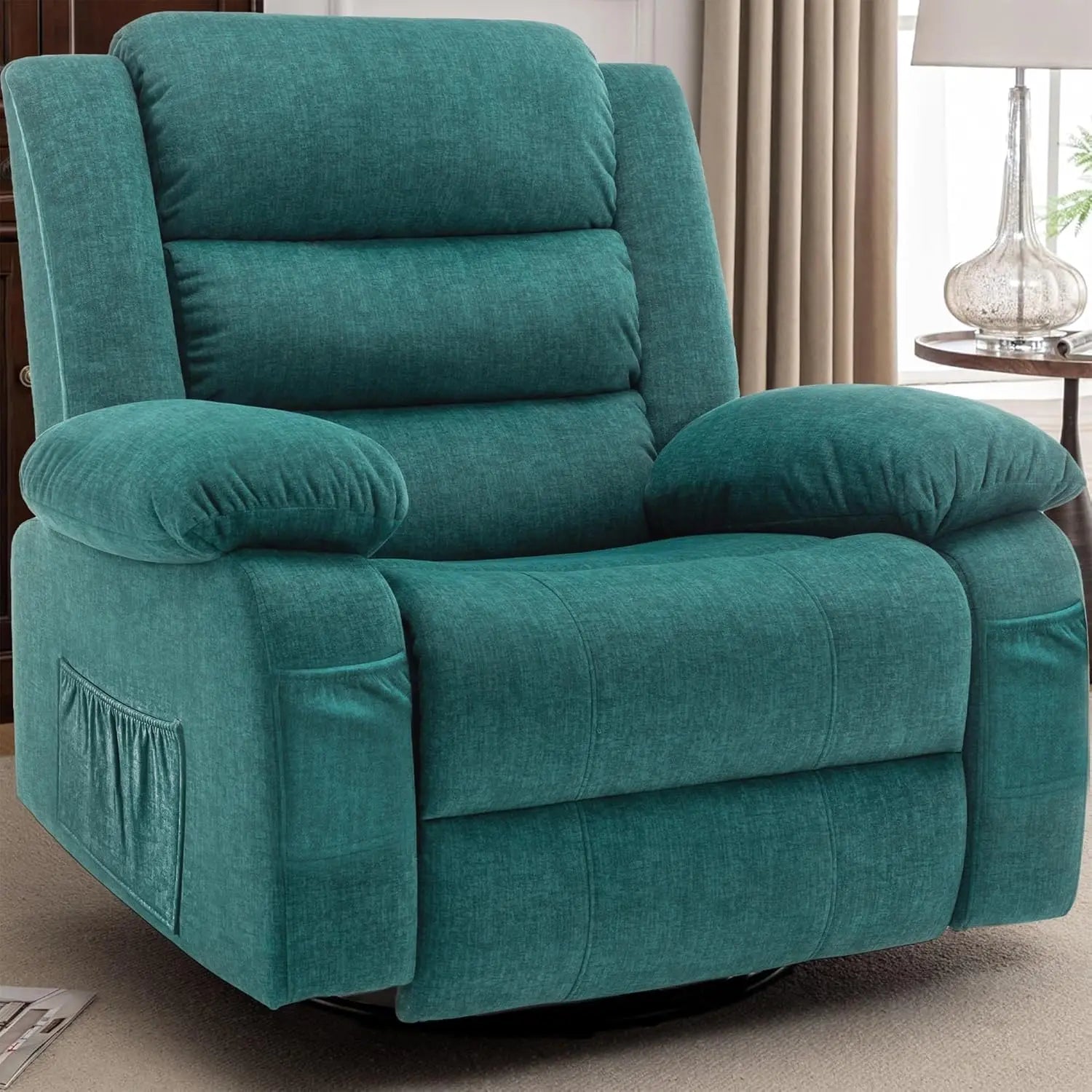Oversized Recliner Chair, Extra Wide Rocking Chair with Massage and Heat, 360° Swivel Rocker Recliner for Adults,, Custom